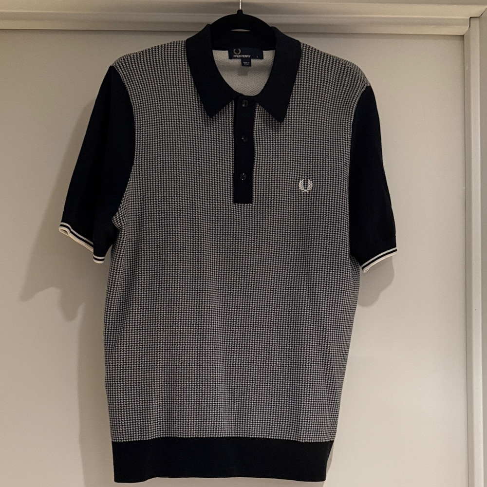 Fred Perry Black and White Polo Shirt